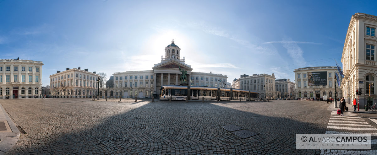 Panoramic of Place Royale in Bruxelles