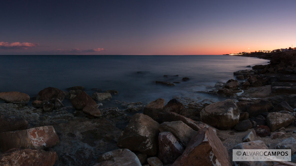 Panorámica de un anochecer en Garrucha