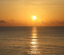 Panorámica del amanecer en Akumal (México)