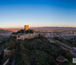 Panorámica de Lorca desde el Castillo atardeciendo